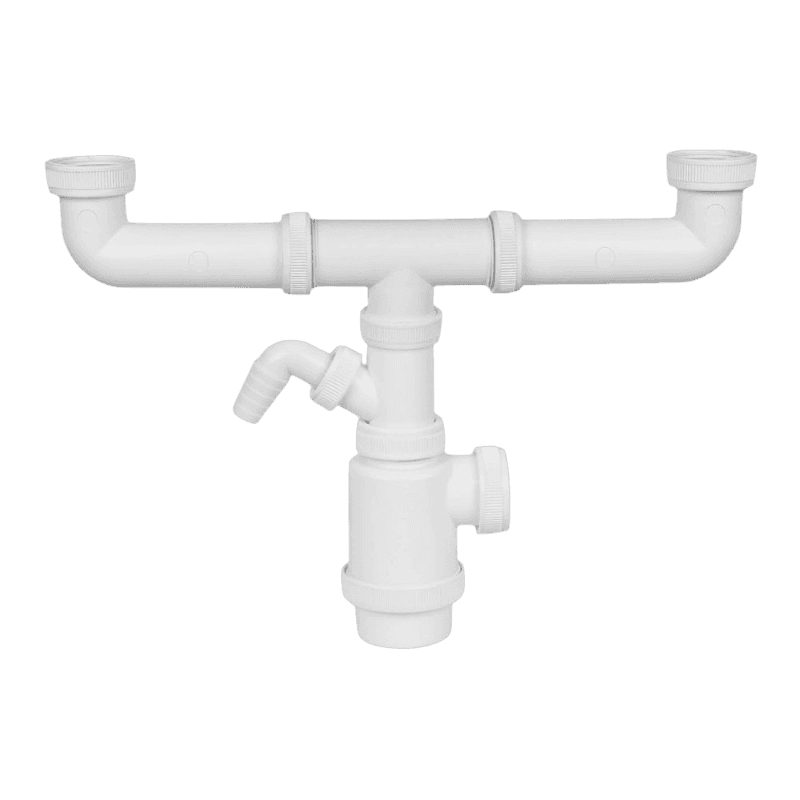 DOUBLE EXTENSIBLE BOTTLE SIPHON WITH DISHWASHER INLET